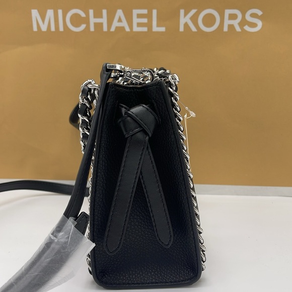 Michael Kors Women's Mina Sm Belted Chain Crossbody Bag - Black - Shoulder Bags - Picture 4 of 16